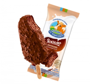 Эскимо шоколадное в шоколадной глазури с крупкой какао-боба  70г
