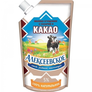 «Алексеевское» цельное  сгущенное молоко с сахаром и какао  270г.