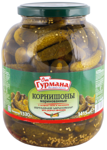 Pickled gherkins with hot chili and garlic 1415 ml